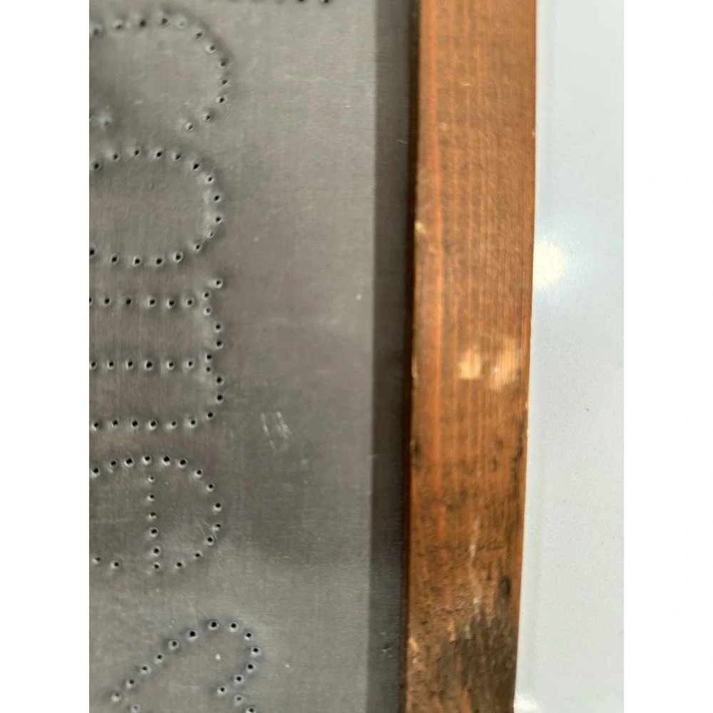 Rustic Welcome Sign Punched Metal Wood Framed Farmhouse Wall Decor‎